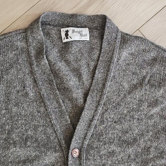 Knight Knit Shetland Wool Blend Cardigan Sweater Large - Picture 4 of 9